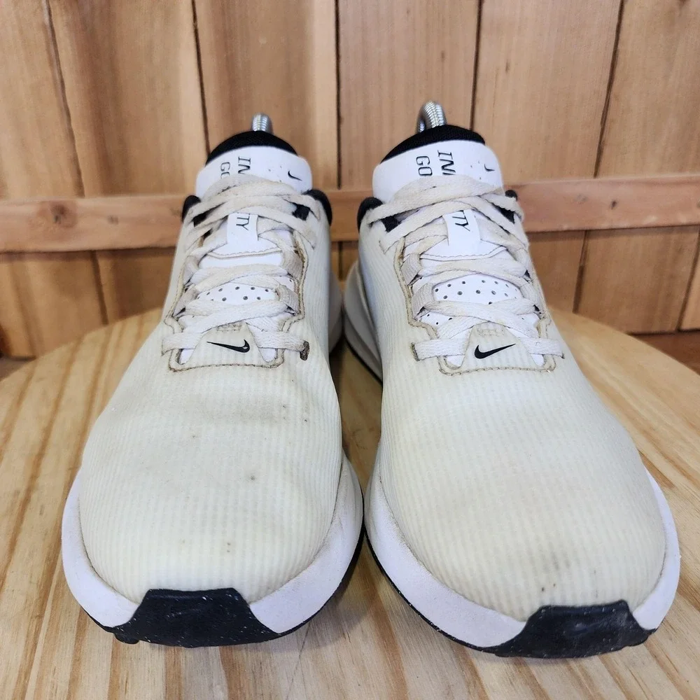 Nike Infinity G Next Nature Golf Shoes Mens 7 Beige Spikeless Athletic Sneakers